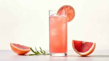Photo of a Grapefruit Spritzer drink isolated on white background. Generative AI