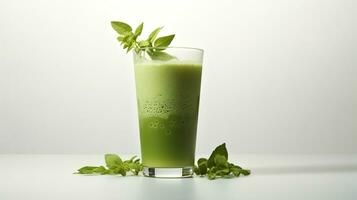 foto de un verde té bebida aislado en blanco antecedentes. generativo ai