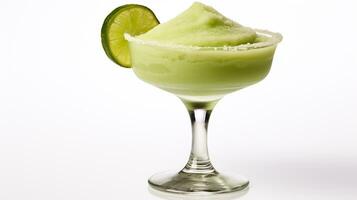 Photo of a Frozen Margarita drink isolated on white background. Generative AI