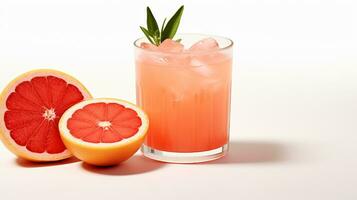 Photo of a Grapefruit Spritzer drink isolated on white background. Generative AI