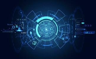 tecnología abstracta ui concepto futurista interfaz hud elementos de holograma de gráfico de datos digitales, comunicación, computación e innovación de porcentaje de vitalidad de círculo en el fondo de diseño futuro de alta tecnología vector