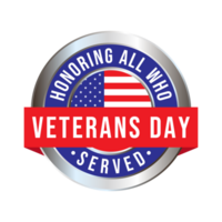 Veterans Day Badge Design, Emblem, Label, Seal, Sticker, Veterans Day Observed On November 11 Annually, Honoring All Who Served, Military Personnel Who Served The United States png