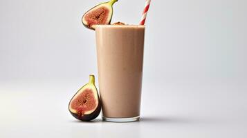 Photo of a Fig and Honey Smoothie drink isolated on white background. Generative AI
