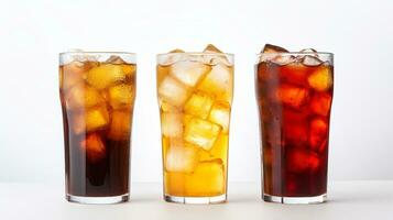 Photo of a Coca-Cola drink isolated on flat white background. Generative AI