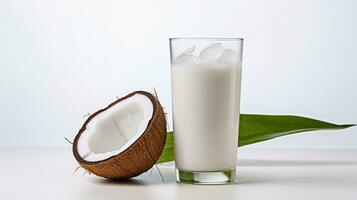 Photo of a Coconut Water drink isolated on white background. Generative AI