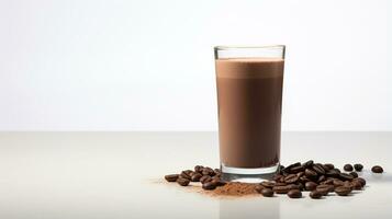 Photo of a Carob Juice drink isolated on white background. Generative AI