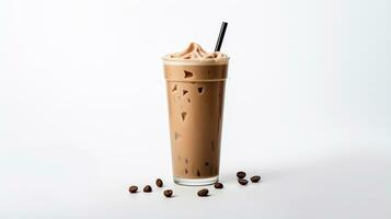 Photo of a Carob Juice drink isolated on white background. Generative AI