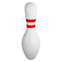 Bowling pin clipart flat design icon isolated on transparent background, 3D render sport and exercise concept png