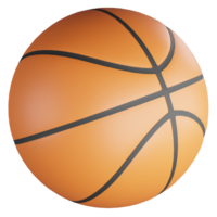 Basketball clipart flat design icon isolated on transparent background, 3D render sport and exercise concept png