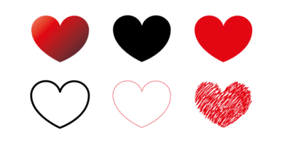 Red heart icon. Love logo heart illustration. png