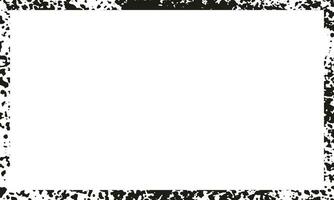 Black Frame with Paint Spray Border. Aged Grungy Frame with Dirty Rough Texture. Grunge Rectangle. Retro Border with White Background for Text. Abstract Design Element. Isolated Vector Illustration.
