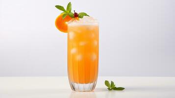 Photo of a Apricot Sparkler drink isolated on white background. Generative AI