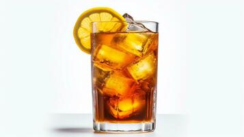 Photo of a Arnold Palmer drink isolated on white background. Generative AI