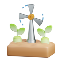 3d le rendu vent turbine isolé utile pour agriculture, technologie, intelligent ferme et innovation conception élément png