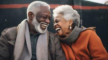 Elder couple - Happy Life - Generative AI, AI generated image photo