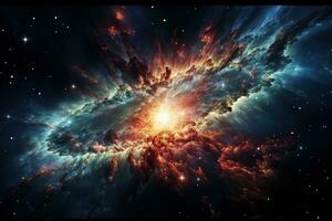 Big bang in deep space. Birth of the Universe photo