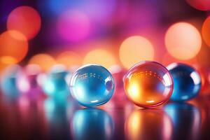 Glass multi-colored balls. Macro photography. Colorful background photo