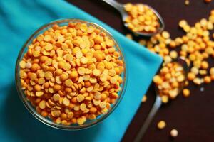 Full of chickpeas on a textured background, Raw Chickpeas in a bowl, photo