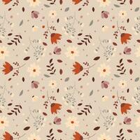 Floral pattern in seamless style. vector