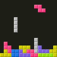 tetris juego, rompecabezas juego antiguo colegio estilo, píxel ladrillos juego. vector