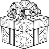 Christmas Gift Coloring Book Illustration vector