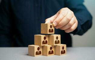 Build a team and assign roles in the hierarchy. Assemble a team. Opening of new jobs. Attract investors who provide financial support. Recruitment seeking to fill job openings. photo