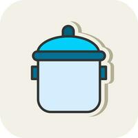 Cooking pot Vector Icon Design