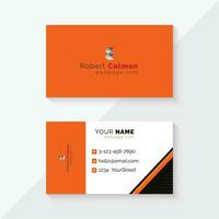 Creative and Modern Orange Color Professional Business Card Template Design. vector