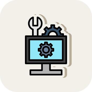 hardware solución de problemas vector icono diseño