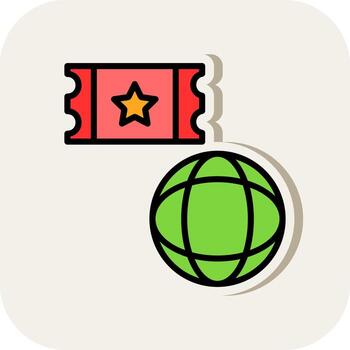 Ticket System Vector Icon Design