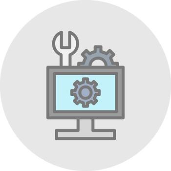 hardware solución de problemas vector icono diseño