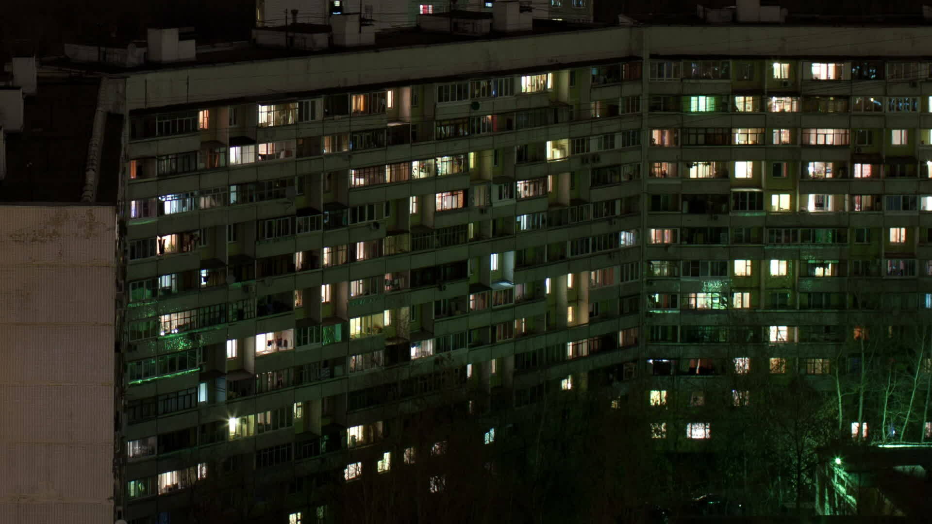 Time lapse windows of building at night 30220837 Stock Video at Vecteezy