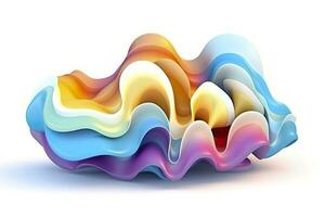 3d colorful volumetric gradient shape isolated on a white background. AI Generative photo