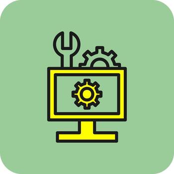 hardware solución de problemas vector icono diseño