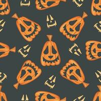 Halloween pumpkins seamless pattern vector illustration