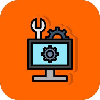 hardware solución de problemas vector icono diseño