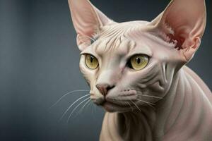 Portrait of a Sphynx cat. AI Generative Pro Photo