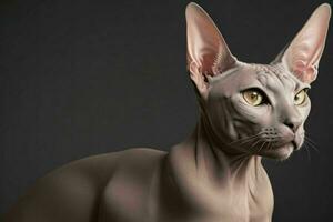 Portrait of a Sphynx cat. AI Generative Pro Photo