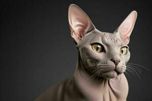 Portrait of a Sphynx cat. AI Generative Pro Photo