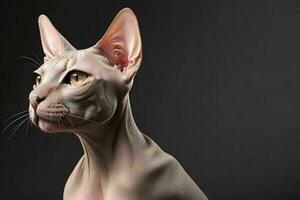 Portrait of a Sphynx cat. AI Generative Pro Photo