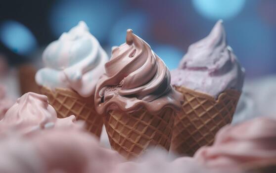 Ice cream abstract background with empty space for text. AI Generative photo