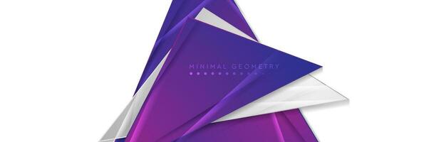 Violet and grey shiny glossy triangles abstract geometry background vector