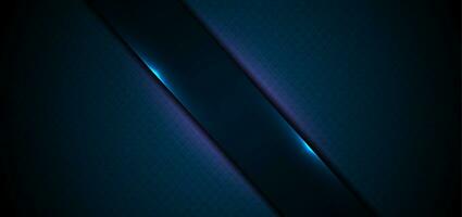 Dark geometric abstract background with glowing neon lights vector