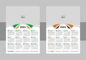 calendario modelo para 2024 año. planificador diario en un minimalista estilo. el semana empieza en lunes. anual calendario modelo vector