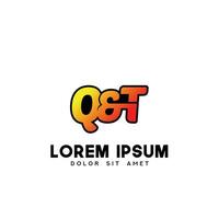 QT Initial Logo Design Vector