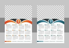 Calendar 2024 template planner vector wall minimalist style 1 to 12 month one page template