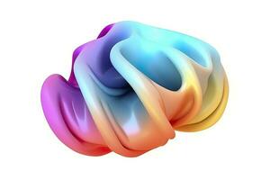 3d colorful volumetric gradient shape isolated on a white background. AI Generative photo