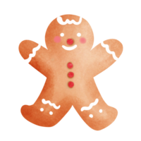 Christmas gingerbread, gingerbread man food for the winter holidays watercolor png