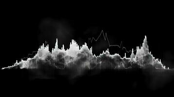 black and white background of financial charts. Generative AI photo