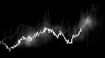 black and white background of financial charts. Generative AI photo